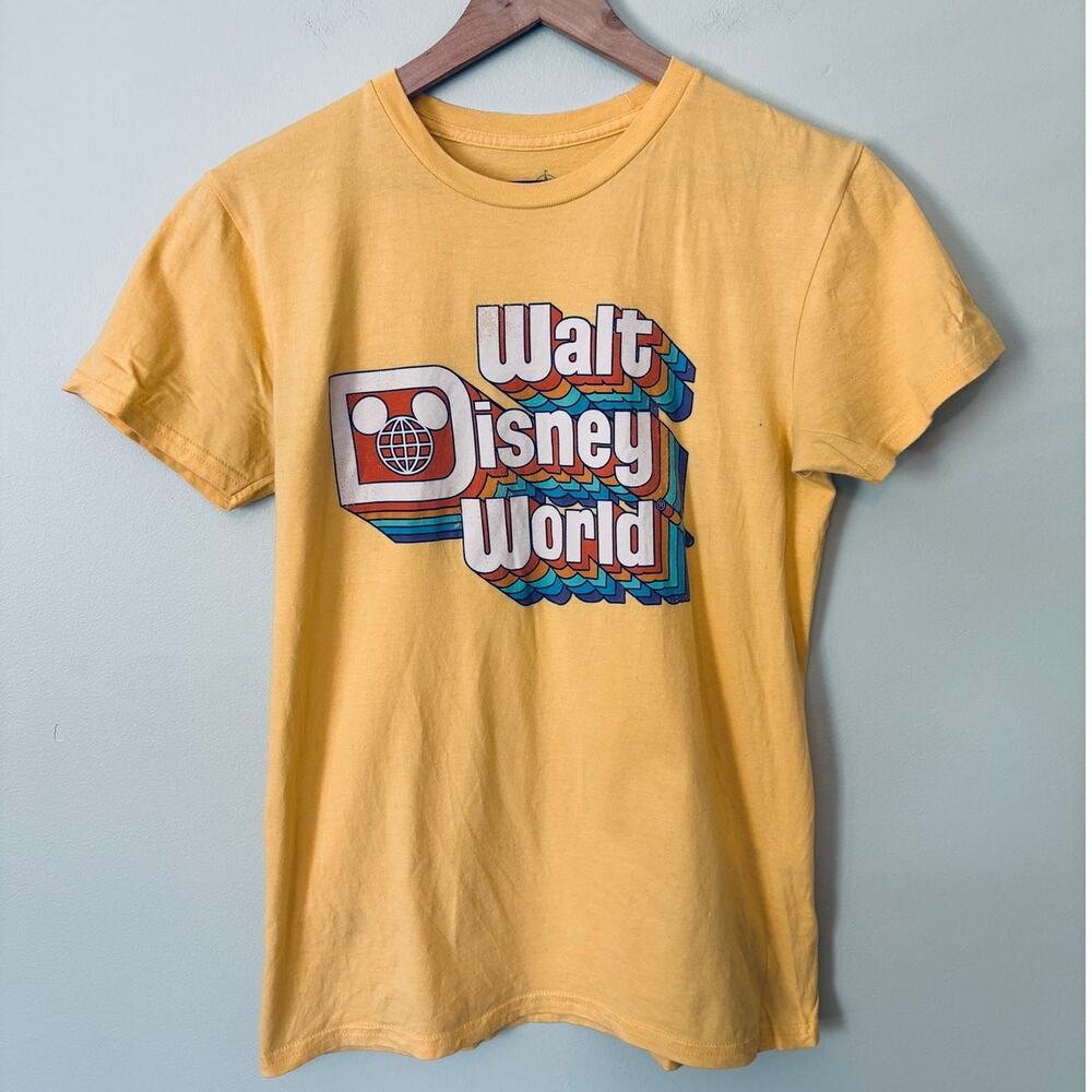 Disney Yellow Women's Park Tshirt Small Retro Inspired